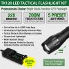 TK120 Professional LED Flashlight Kit with Batteries & Charger